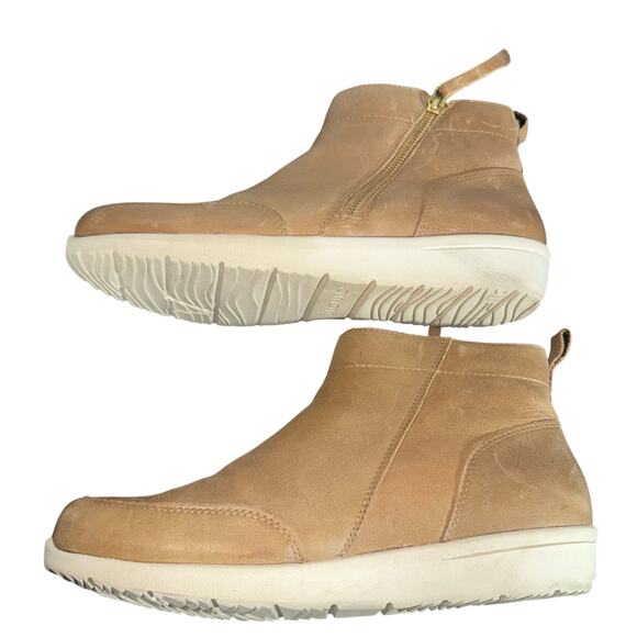 Vionic Lois Ankle Boots Size 8 Wide Tan Leather Comfort Orthotic - Picture 9 of 10